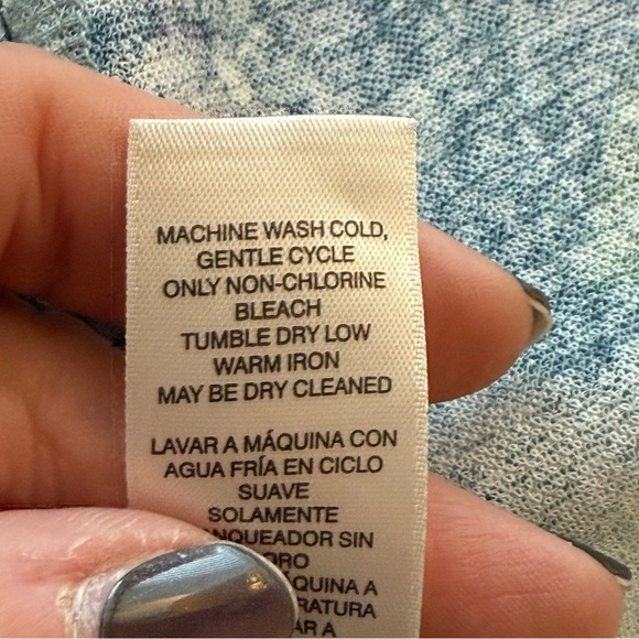 Easywear By Chicos 2 US L Semi Sheer 3/4 Sleeve Open Front Cardigan Floral Fairy - Picture 10 of 10